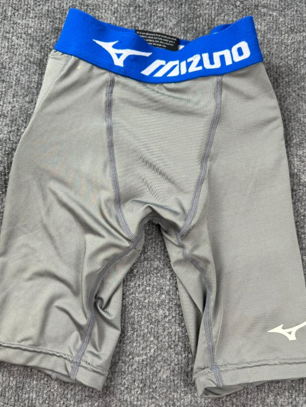 Mizuno Baseball Performance Padded Sliding Shorts Youth Small Gray Blue Waist